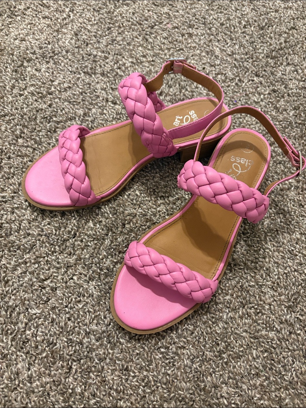 art class Pink Braided Strap Sandals